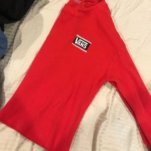 Red cropped vans shirt